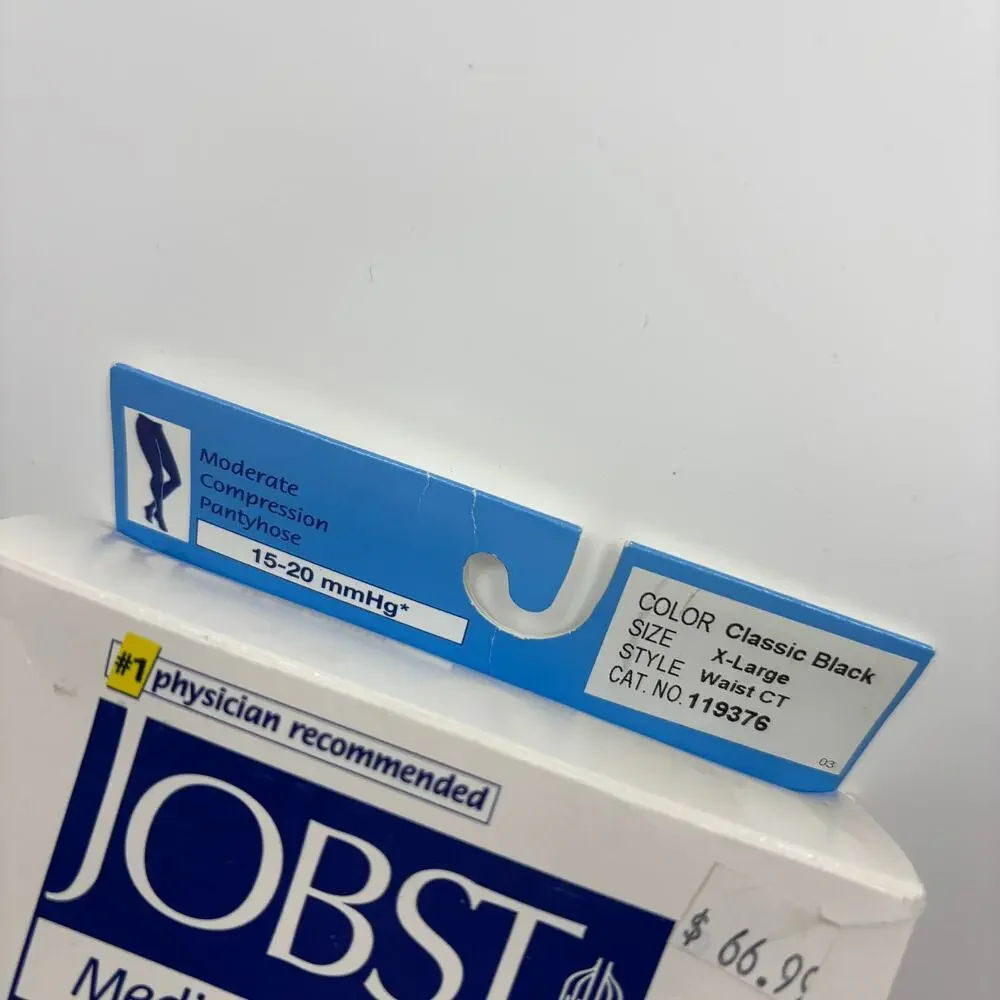 Jobst Compression Pantyhose Stockings 15-20 mmHg Sz XL Black Ultra Sheer Medical